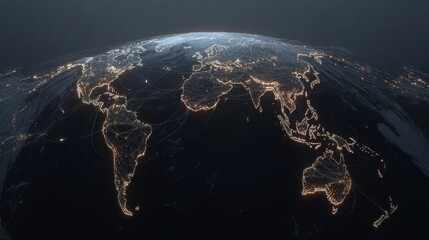 Exploring illuminated global routes on a detailed globe a comprehensive visual journey through connectivity and geography