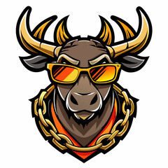 colorful illustration of a moose head mascot