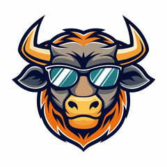 colorful illustration of a ox head mascot
