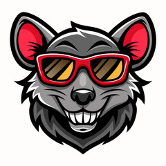 colorful illustration of a rat head mascot