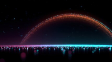 Glowing semicircle, light technology background
