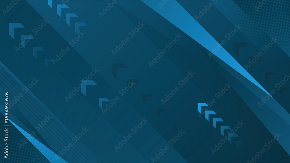 Poster modern abstract background featuring blue gradient tones with diagonal stripes and arrow elements. p