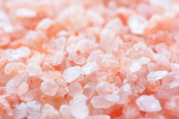 Closeup view of Himalayan salt crystals. Natural rock salt