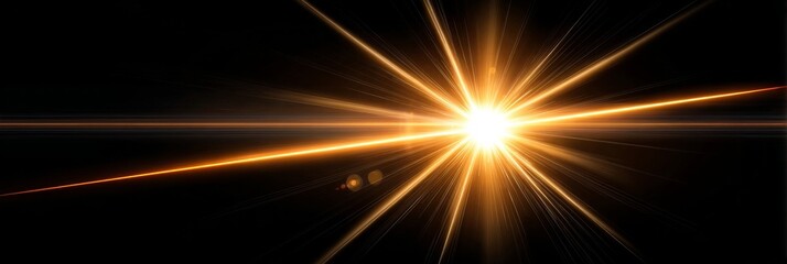 Vibrant and Dynamic Abstract Banner with Bright Yellow Light Bursts and Creative Energy Beams