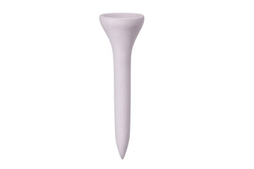 Classic white golf tee standing upright on a transparent background, ready for compositing into golf-related designs