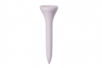 Classic white golf tee standing upright on a transparent background, ready for compositing into golf-related designs