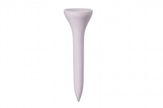 Classic white golf tee standing upright on a transparent background, ready for compositing into golf-related designs