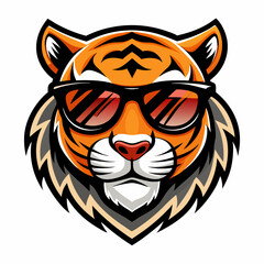 colorful illustration of a tiger head mascot