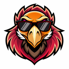 colorful illustration of a vulture head mascot