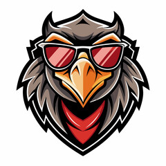 colorful illustration of a vulture head mascot