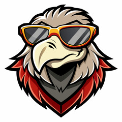 colorful illustration of a vulture head mascot