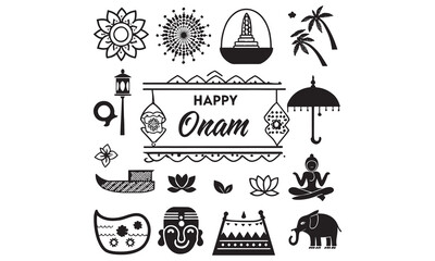 Happy Onam 2025 | Kerala Onam Festival Icons, Symbols, Wishes & Traditions