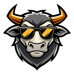 colorful illustration of a zebu head mascot