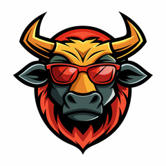colorful illustration of a zebu head mascot
