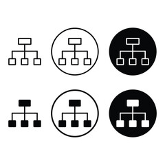 Organization Chart Icons Set Hierarchy Structure Diagram Symbols vector illustration