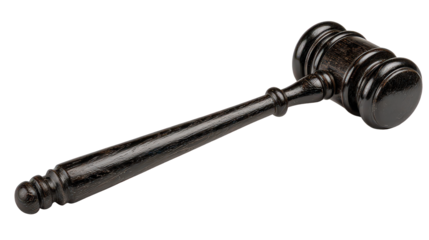 Black Wooden Gavel on Dark Background