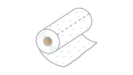 Rolled Towel. Blue Striped Soft Cartoon Fabric