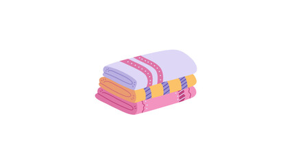 Rolled Towel. Blue Striped Soft Cartoon Fabric