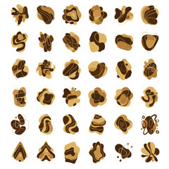 Abstract organic shapes with fluid lines and earthy tones for creative design projects