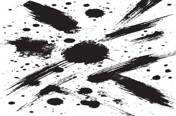 Black Ink Splatter Texture | Grunge Paint Splashes Abstract Brush Strokes Background Design