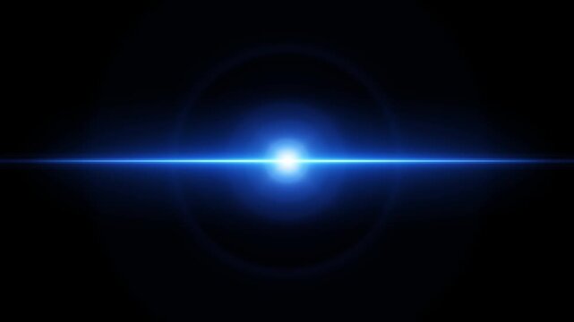 Bright Blue Lens Flare Light Effect Background