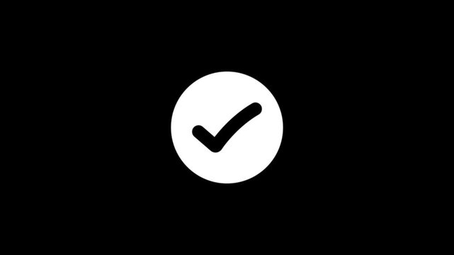 Check mark icon animation concept of check list button. Best choice for right, success, tick, accept, success approval and right choice concept, Minimal Check Mark Animation.