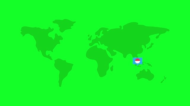 Indonesian Location On Green Screen. 4k Animation