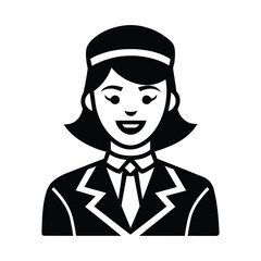 Flight Attendant Worker Smiling Vector Illustration