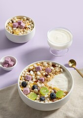 Vegetables and fruits Images of healthy food, rich in vitamins ,  Delicious and Healthy Breakfast Bowl with Yogurt, Granola, and Fruit