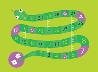 Ladder snakes game,Funny frame for children.Vector illustrations.