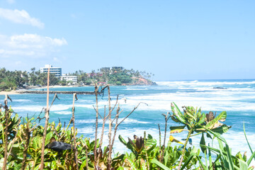 ocean with a city on view
