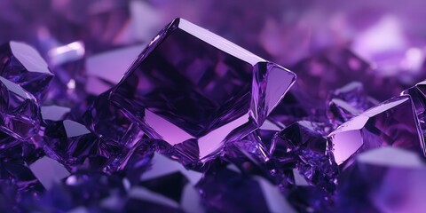 Purple Crystal Cluster Reflects light for Geometric Brilliance and Beauty