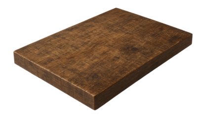 Rectangular wooden slab with a distressed surface and straight edges