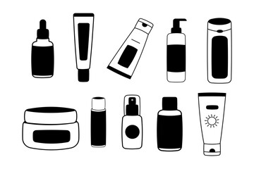 Skincare Clipart Set with Cream, Mask, and Beauty Products