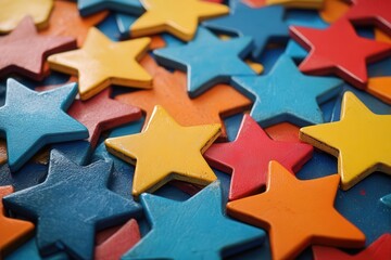 Colorful Star Shapes Scattered Create a playful atmosphere and positive vibes.