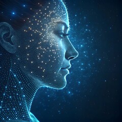 Glowing Particle Woman Profile