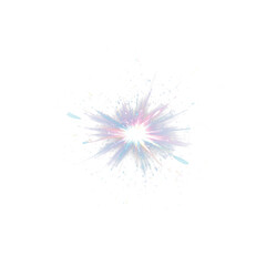 Obraz premium Magical crystal light with floating sparkle particles, soft bokeh, and holographic shine. A dreamy overlay effect for elegant visuals. Suitable for luxury ads or fantasy themes.