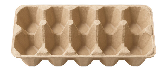 Empty cardboard egg carton with compartments