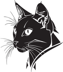 Fototapeta premium Elegant Black Cat Silhouette Vector Illustration Profile View Minimalist Design for Pet Lovers and Graphic Projects