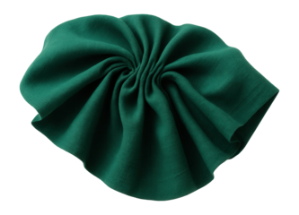 Gathered malachite green cotton fabric with vibrant color