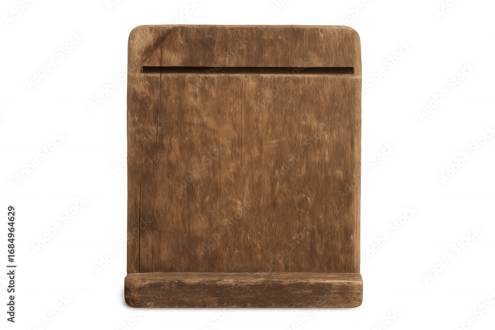 Poster small wooden sign standing on a transparent background, perfect for displaying information or adding