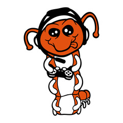 Gamer caterpillar nerd gaming controller consol Headset playing