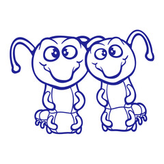 2 caterpillars sweet two friends loving couple fun
