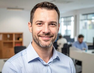 Un homme avec ses collègues
