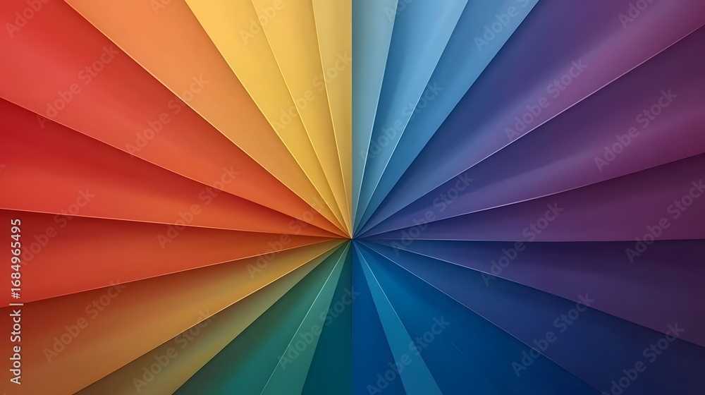 Aufkleber the image showcases a captivating radial pattern featuring a spectrum of vibrant colors fanning out 