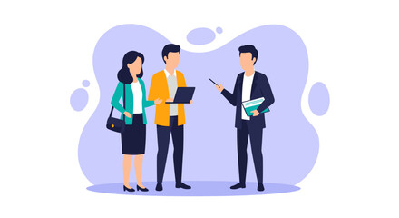 Business professionals collaborating in a meeting, discussing ideas and presenting information. Ideal for themes of teamwork, consulting, and corporate strategy.