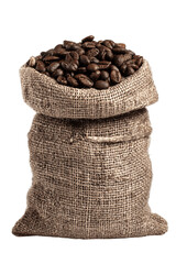 A coffee bean bag, white background --ar 2:3
