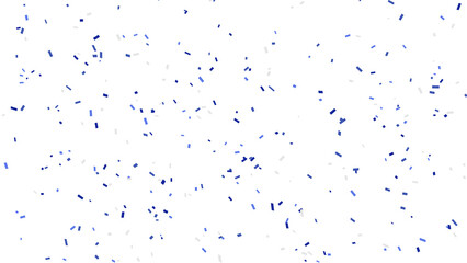 Small blue confetti scattered across a clean white background, creating a festive and celebratory...