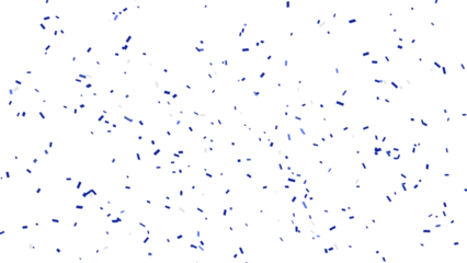 Abstract pattern of small blue dots scattered on a white background, creating a festive yet minimalist design.