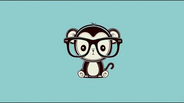 Cute monkey with glasses